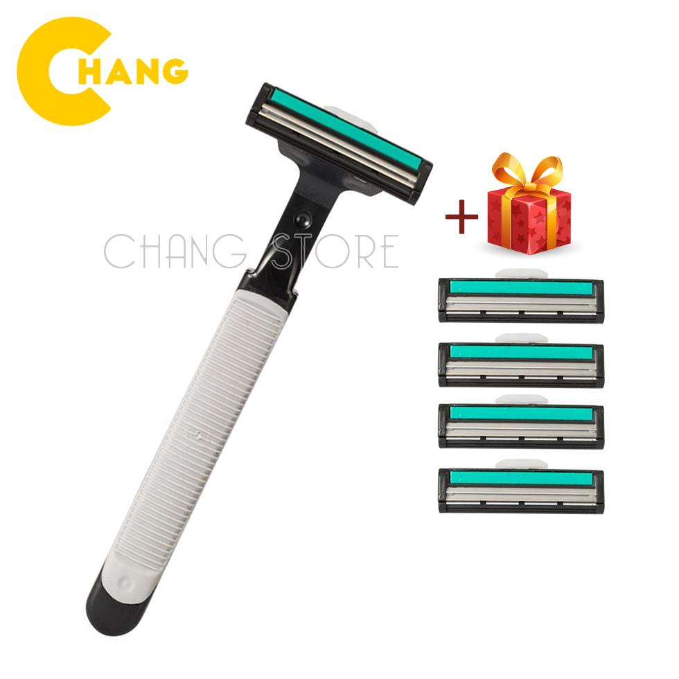 Bộ Dao Cạo Râu Lưỡi Kép + Tặng Hộp 4 Lưỡi Thay Thế Tiện Lợi
