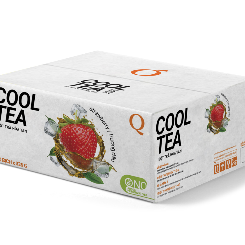 [Freeship 15k cho đơn từ 99k] Trà Dâu Cool Tea Trần Quang bịch 336g (24 gói dài x 14g)