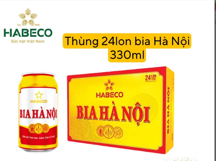Bia lon Hà Nội 330ml (thùng 24 lon)