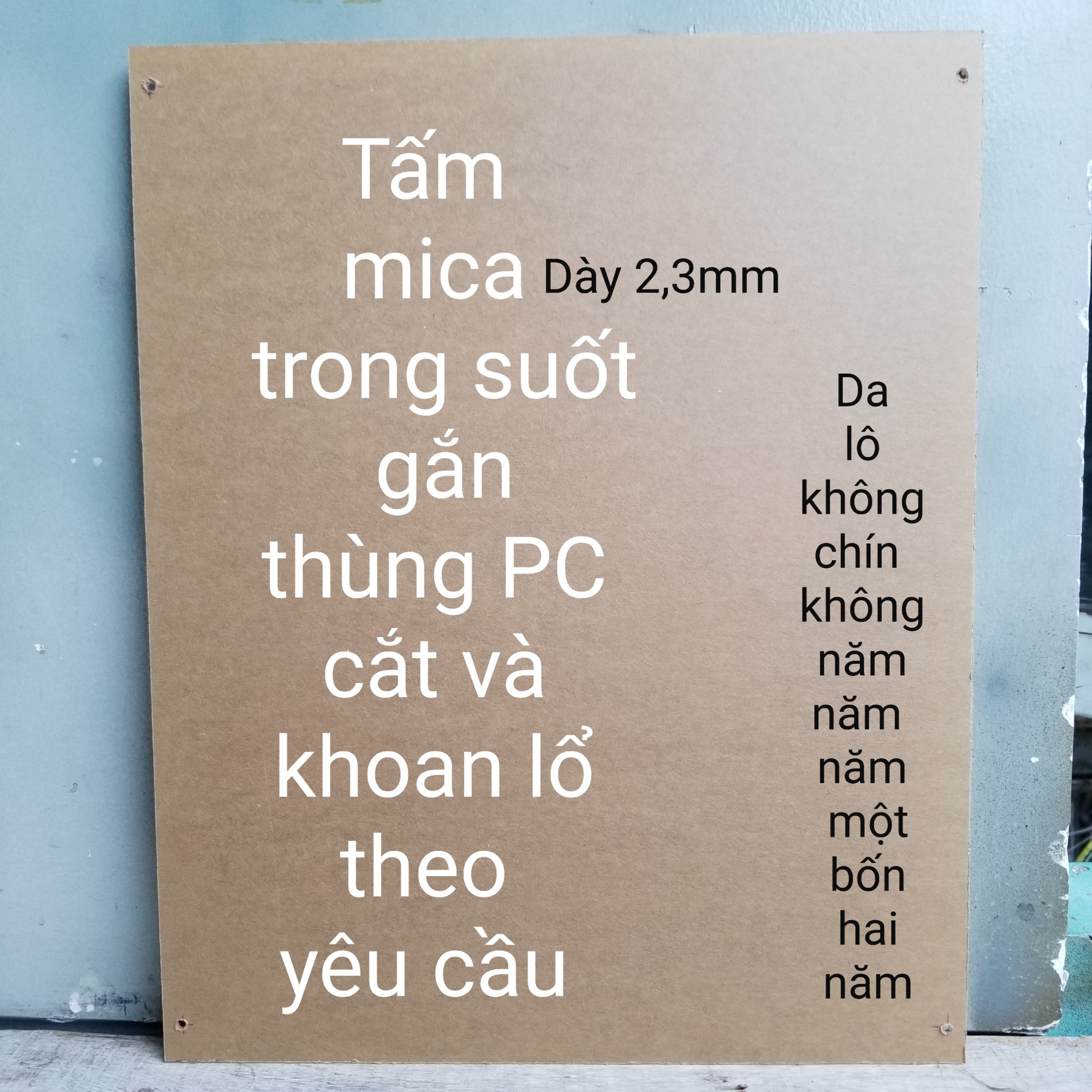 Tấm mi ca gắn thùng PC máy tính cắt theo yêu cầu. Mica. Nắp thùng PC