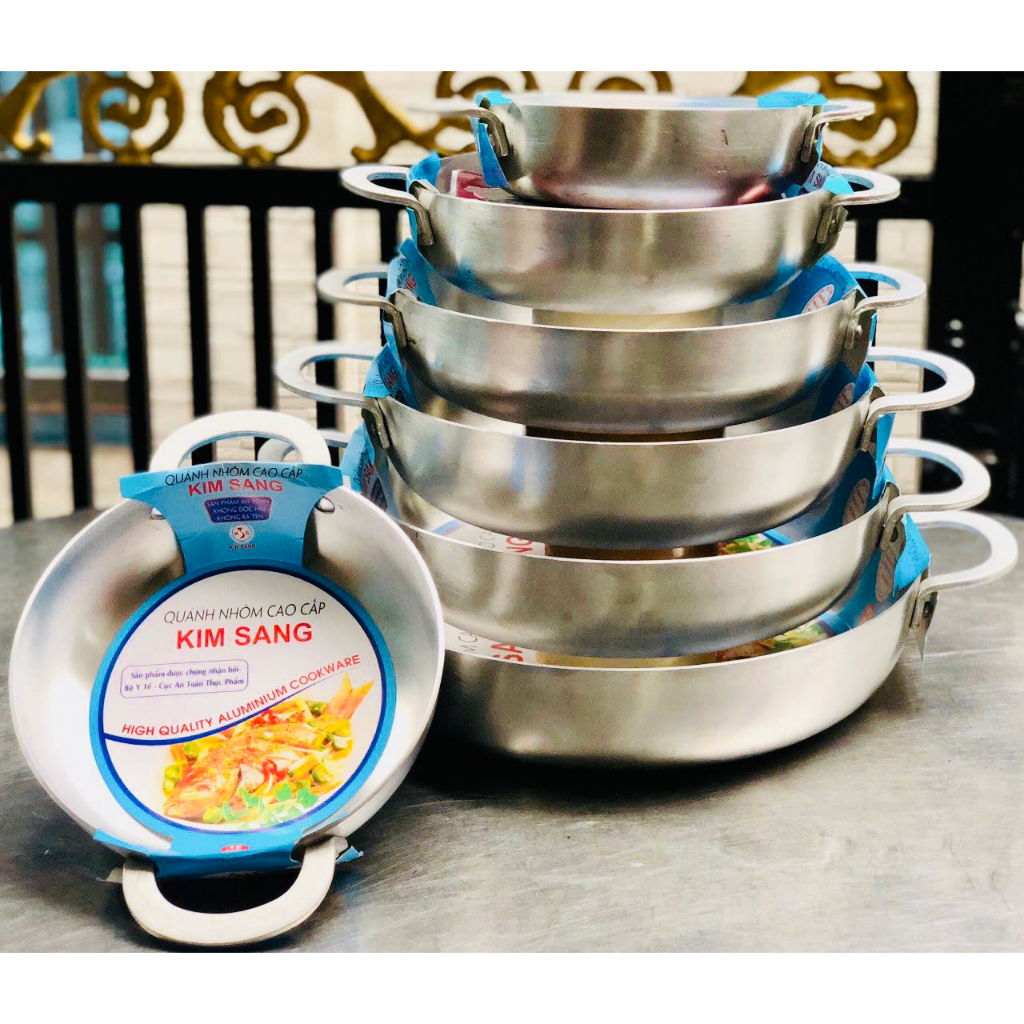 Chảo nhôm đáy bằng cao cấp kim sang - chảo nhôm nhiều size từ nhỏ đến lớn