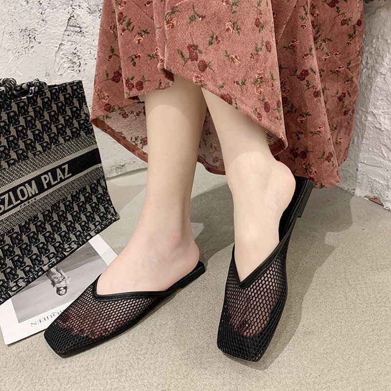 Dép nữ/ sục lưới mũi vuông đế nhẹ kiểu dáng Hàn quốc cực đẹp