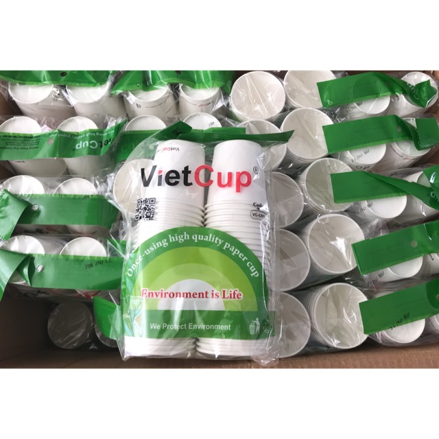 50 cái ly giấy 6.0oz 180ml không nắp