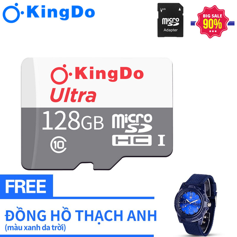 【Miễn phí Đồng hồ thạch anh】Thẻ Nhớ MicroSDXC  Ultra 128GB Class 10 100MB/s (Xám)