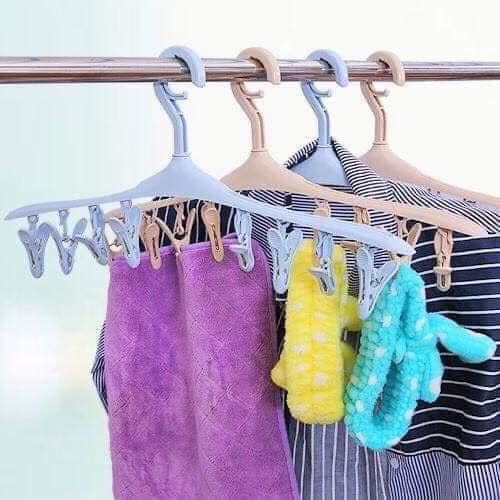 [HCM]BỘ 3 MÓC PHƠI ĐỒ 8 KẸP NHỰA CÓ KHÓA CỐ ĐỊNH KHÔNG LO BỊ GIÓ BAY  - MÓC TREO QUẦN ÁO  TẤT VỚ ĐỒ LÓT  KHĂN TẮM TIỆN LỢI