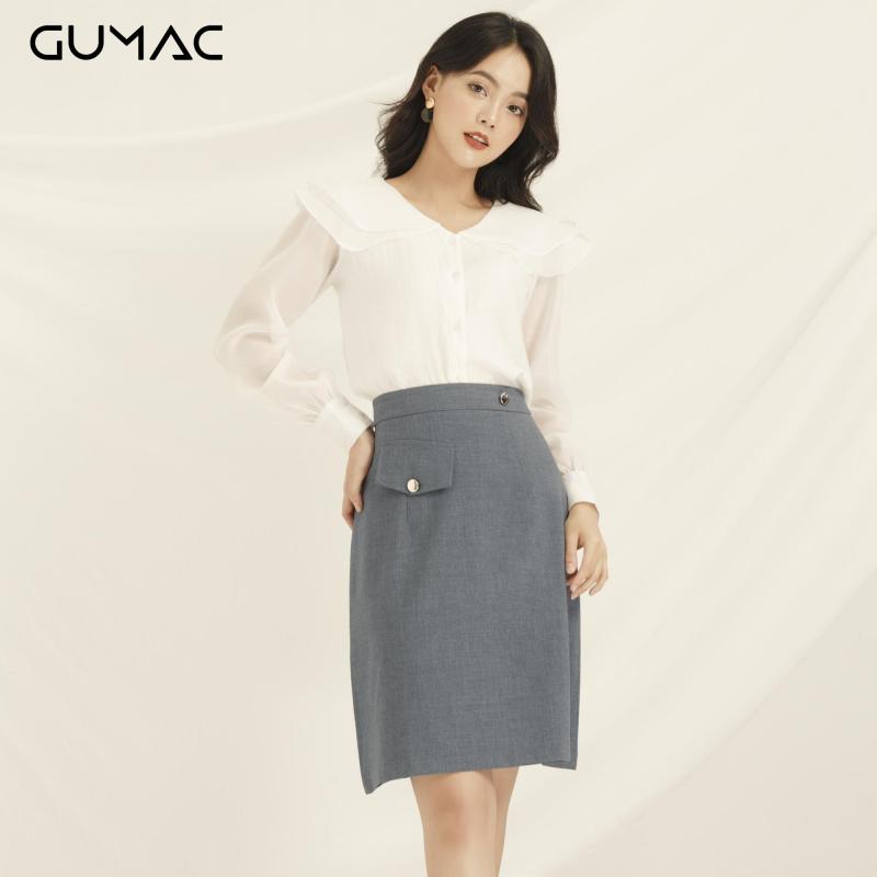 ( Giảm thêm 10%)Chân váy nữ GUMAC thiết kế kiểu phối nắp túi VA835