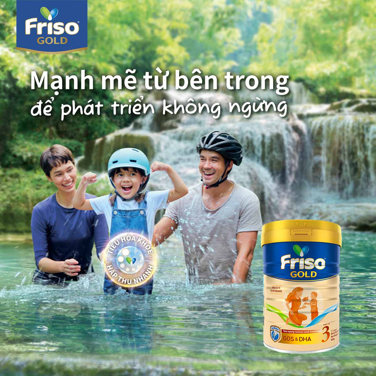 Combo 2 lon Sữa Bột Frisolac Gold 3 lon thiếc 850G cho trẻ từ 12-24 tháng tuổi