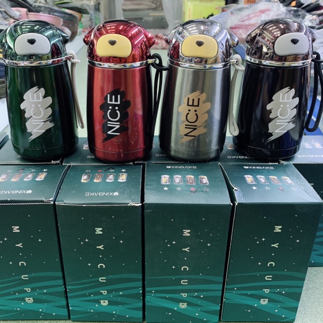[HCM]Bình Giữ Nhiệt Cao Cấp Loại 1 Dung Tích 300ml Hình Chú Gấu