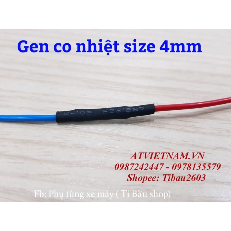 Co nhiệt size 4mm , gen co nhiệt phi 4mm (1 cuộn 10 mét)