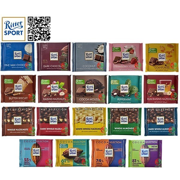 Socola hiệu Ritter Sport Đức thanh 100g