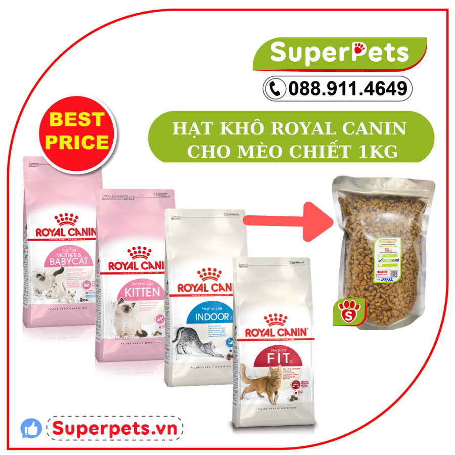 CHIẾT 1KG  Hạt Royal Canin Cho Mèo BabyCat Kitten Indoor Fit Sterilised
