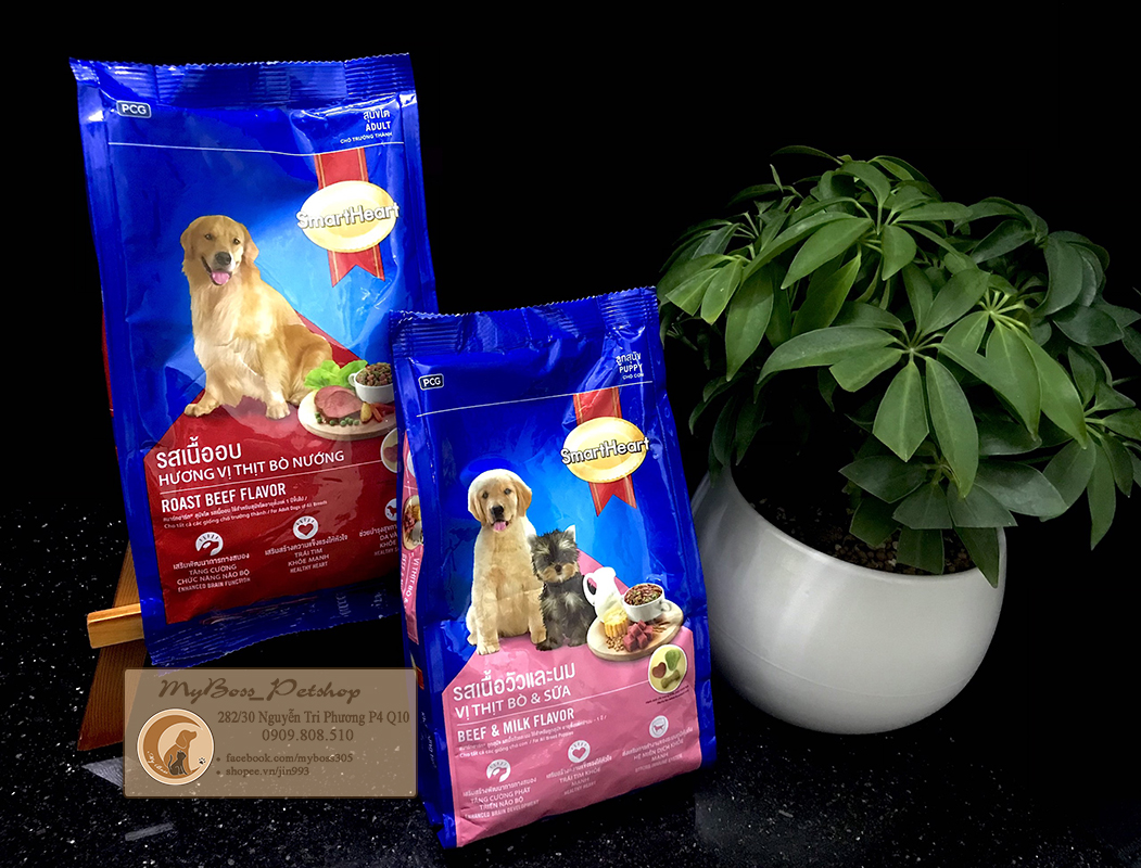 Smart Heart - thức ăn hạt cho chó con vị bò và sữa 400g