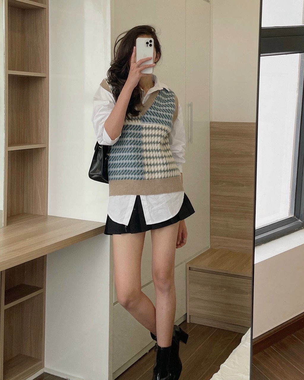 ÁO GILE LEN KẺ 2 MÀU CỔ V
