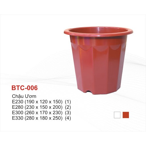 Set 5 Chậu nhựa trồng cây E280 (23x20cm) - Chậu ươm