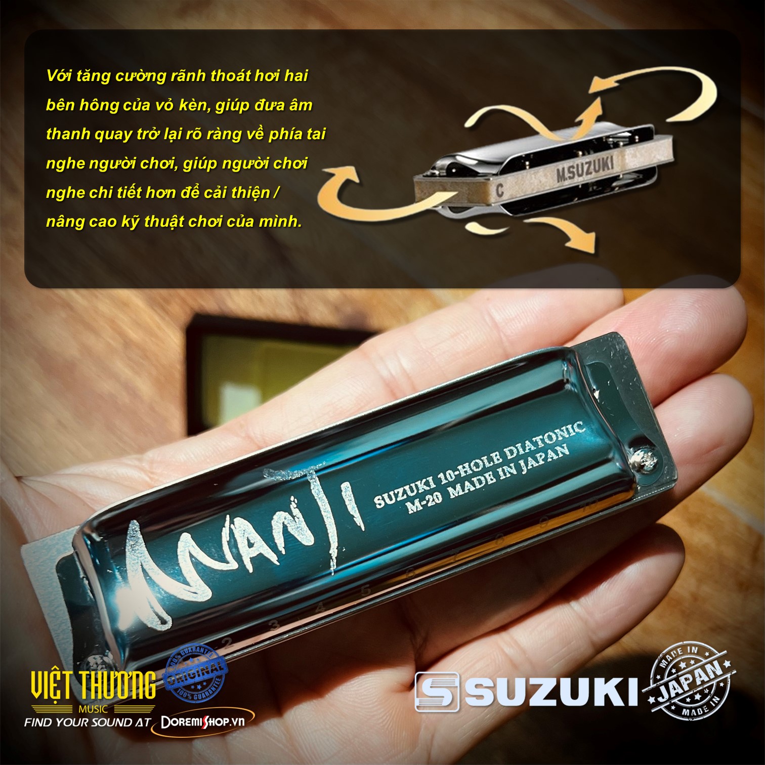 Kèn harmonica Suzuki Diatonic Manji M-20 key C