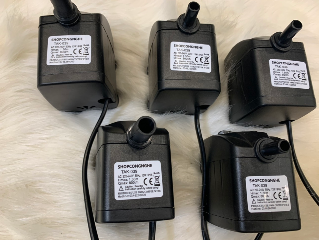 Bơm nước cho quạt hơi nứớc dây đồng 100% 13w