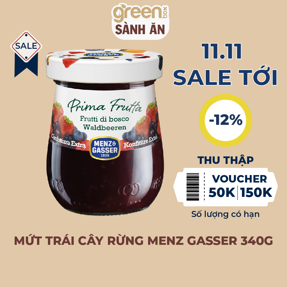 Mứt trái cây rừng Menz Gasser nhập khẩu Ý hũ 340g