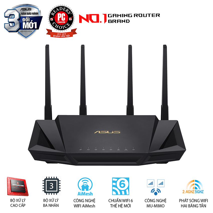 [Trả góp 0%]Router wifi ASUS RT-AX3000