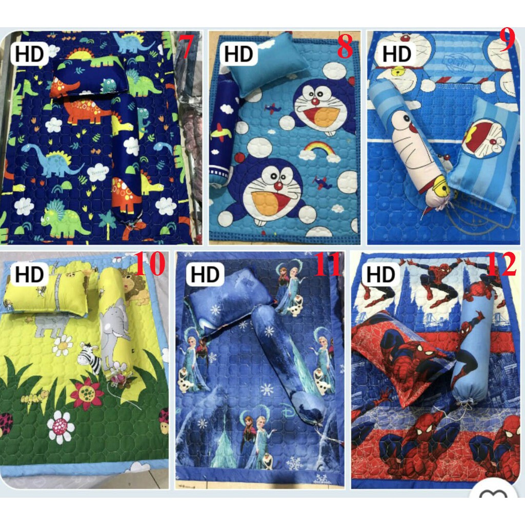 Set chăn gối cho bé 5 món mẫu người nhện
