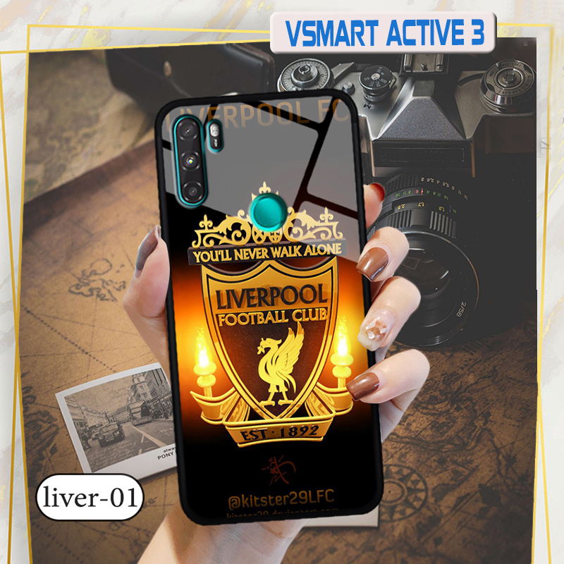Ốp lưng kính VSMART ACTIVE 3 in 3D hình logo CLB bóng đá