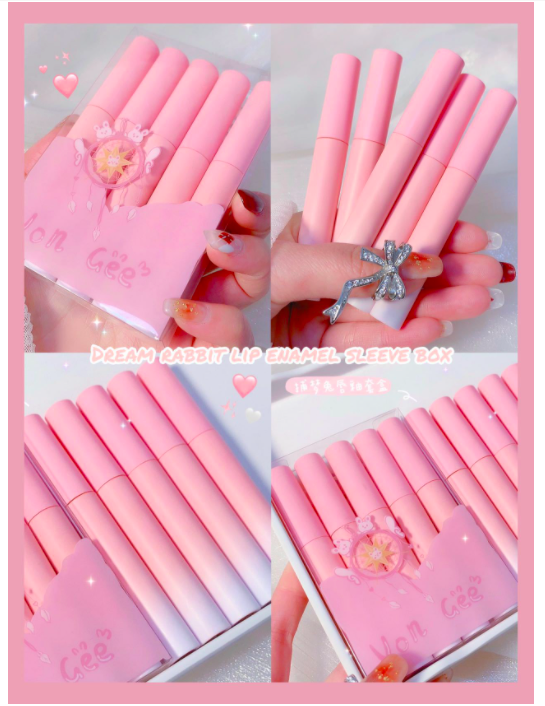 Set 5 Cây Son VONGEE Thỏ Hồng Mịn Mượt Như Nhung Và Không Khô Môi | Set 5 cây son môi kem lì Vongee vỏ hồng mẫu mới cực hot, chất son lâu trôi, mềm môi. Son nội địa trung giá rẻ học sinh |