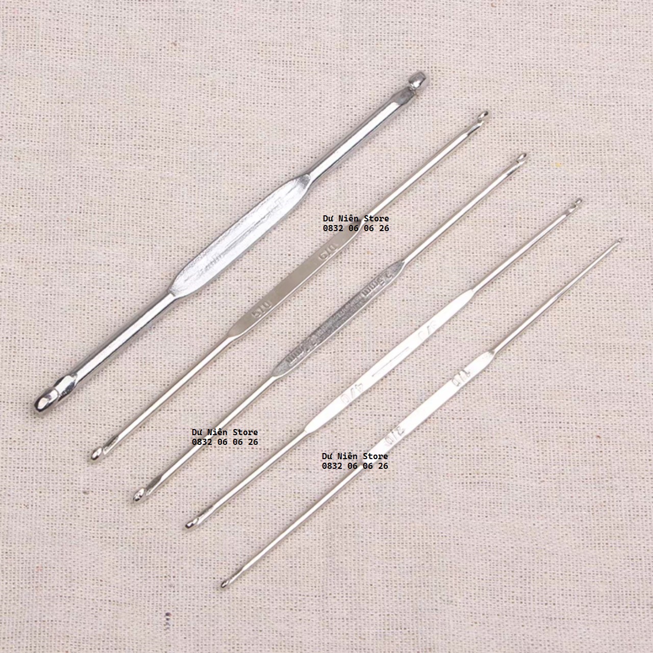 Móc Len Kim Loại Hai Đầu Đủ Size