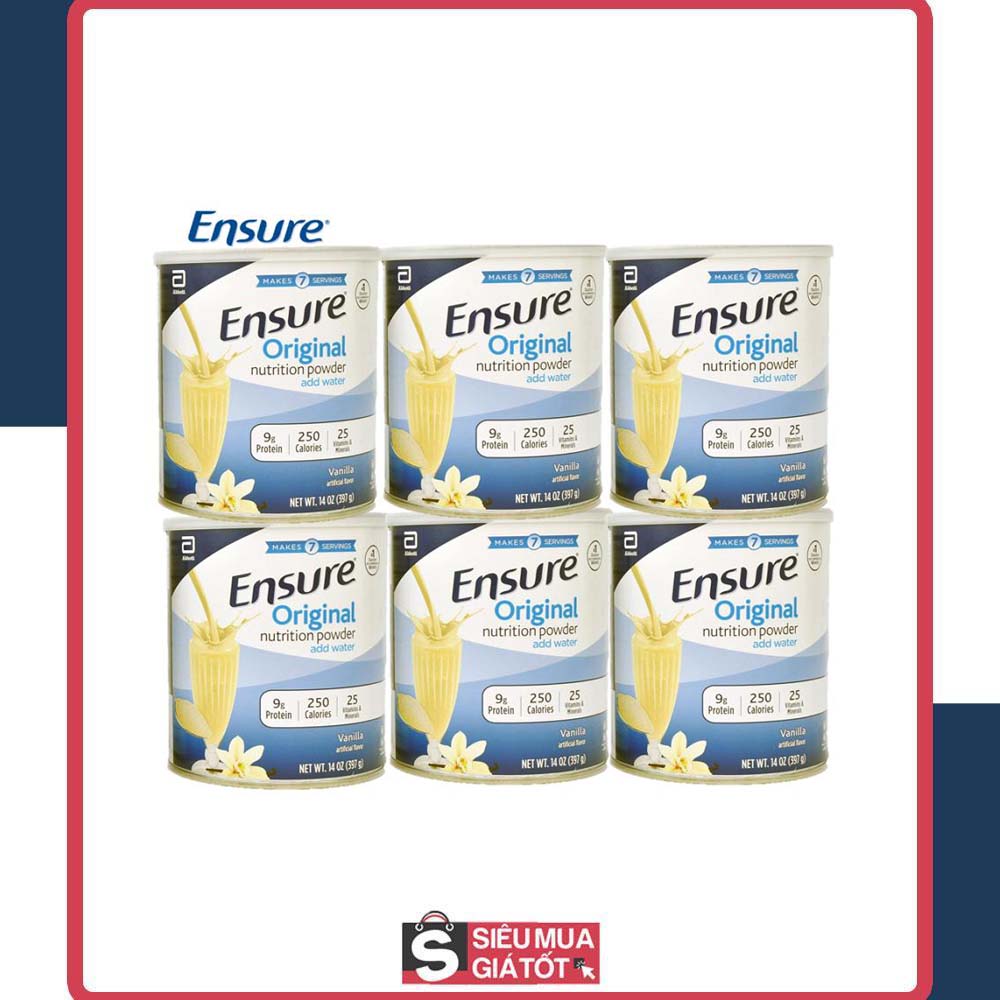 [DATE 11.2025] COMBO 6 SỮA BỘT ENSURE DATE 2022 ORIGINAL NUTRITION POWDER 400g