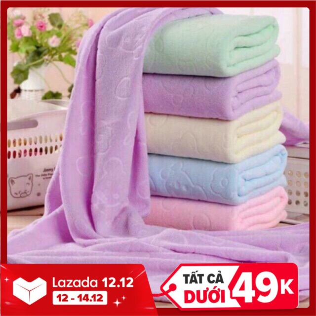 Khăn tắm cho trẻ sơ sinh trẻ nhỏ xuất dưmềm mịn phù hợp da em bé kích thước 120cm x 70cm ( giao nhiều màu khác nhau)
