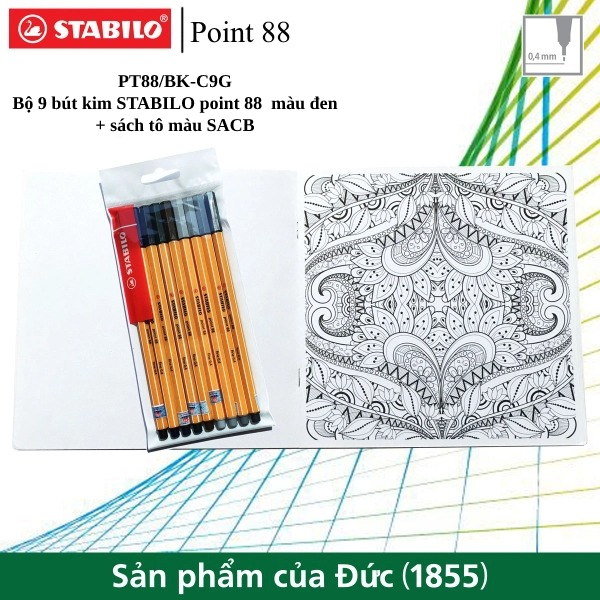 Bộ 9 Bút kim STABILO point 88 0.4mm