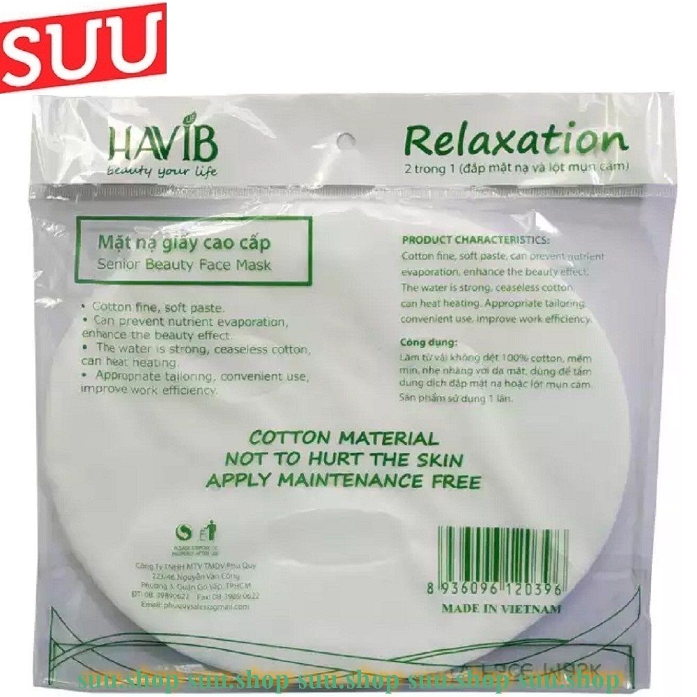 Mặt nạ giấy lột mụn cao cấp HAVIB (20 miếng)