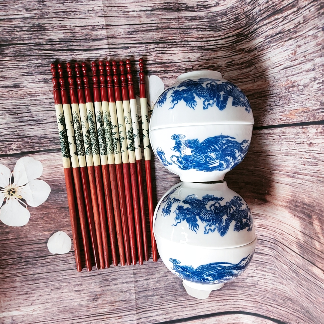 Gốm sứ Bát Tràng - 6 bộ bát đũa thờ loại đẹp