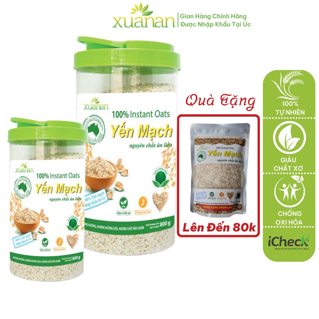 Yến mạch giảm cân XUÂN AN được cán vỡ giúp ăn kiêng và cho bé ăn dặm