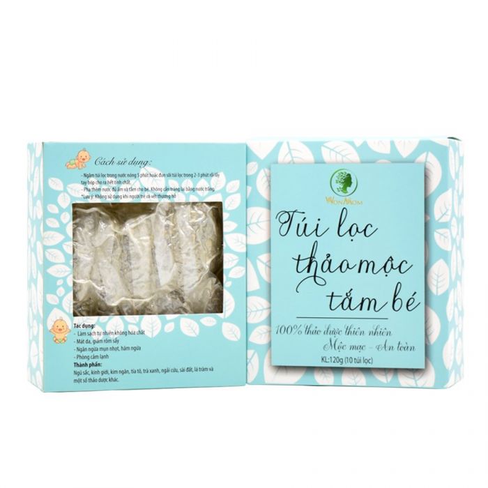 [HCM]Túi lọc thảo mộc tắm bé Wonmom 200g (10 túi lọc/10 lần tắm)