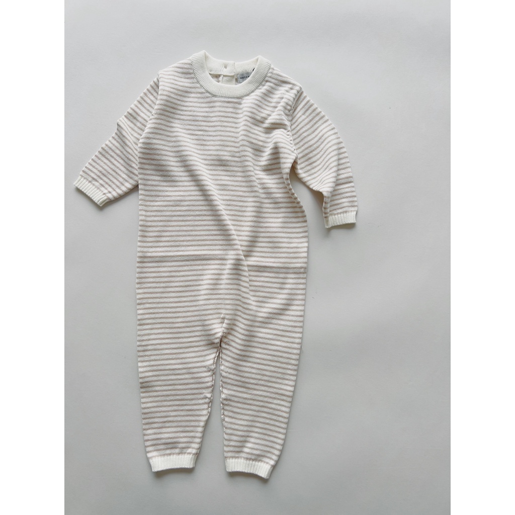 Bộ đồ bodysuit liền thân len Macro & Micro Stripe Knitted Overalls