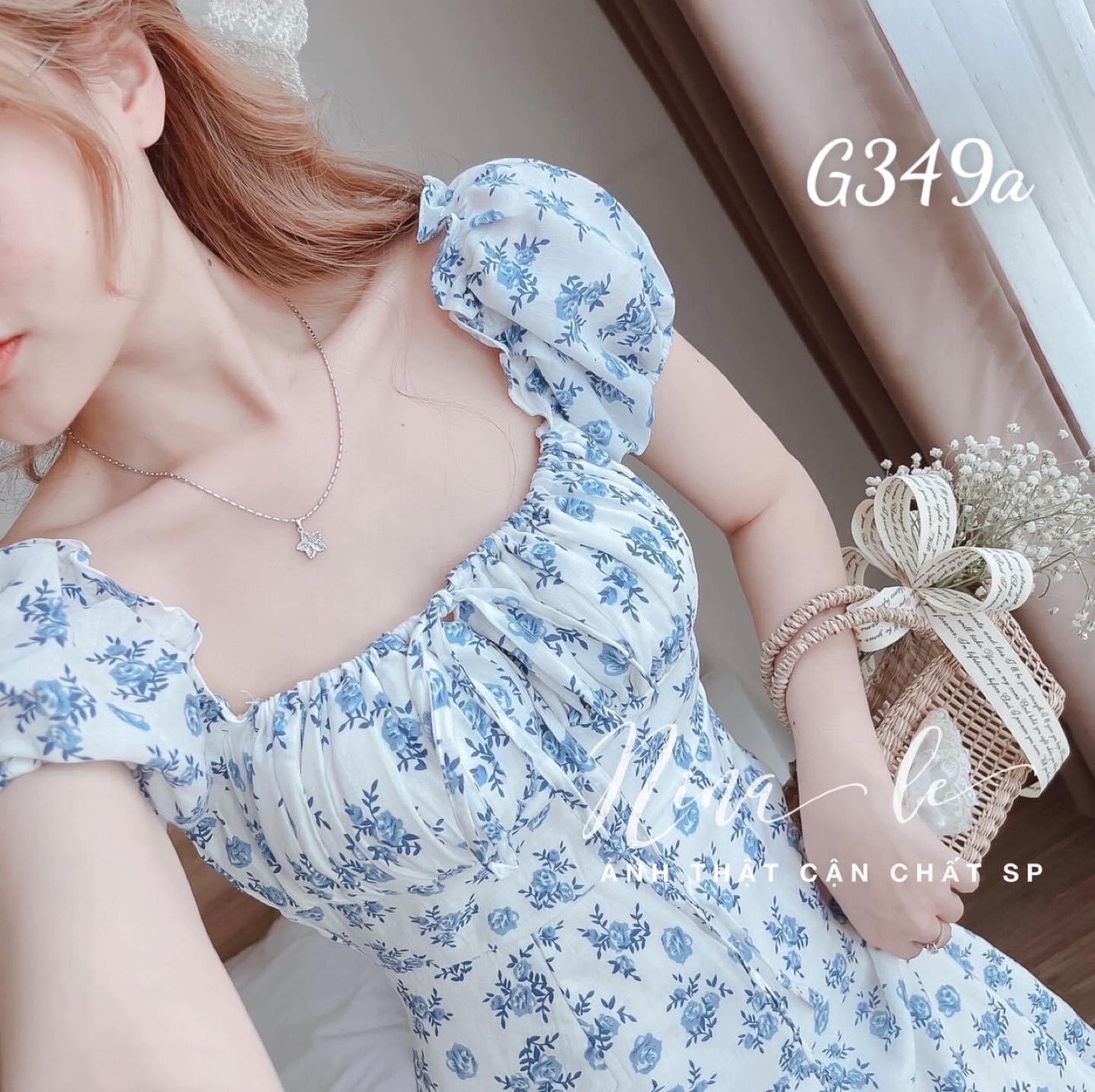 Đầm maxi hoa lụa siêu phẩm phối tà xẻ cách điệu cực xinh voan hoa G349a