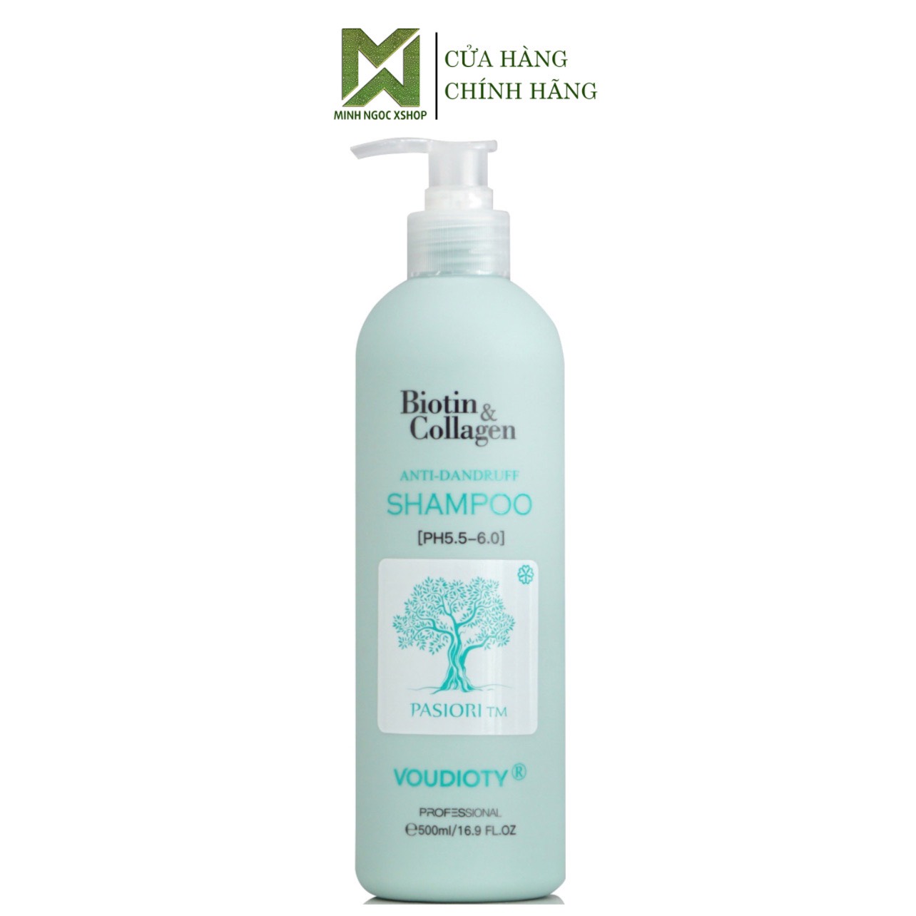 Dầu gội ngăn gàu Biotin Collagen Voudioty xanh dương 500ML