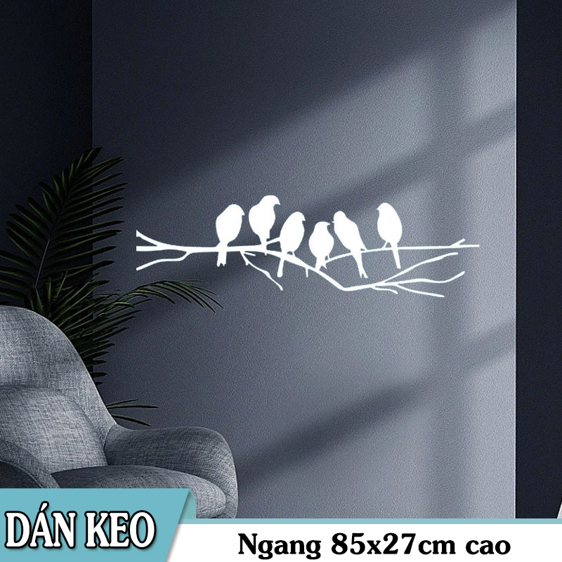 [HCM]Decal trang trí Cành Cây Chim Đen và Chim Trắng