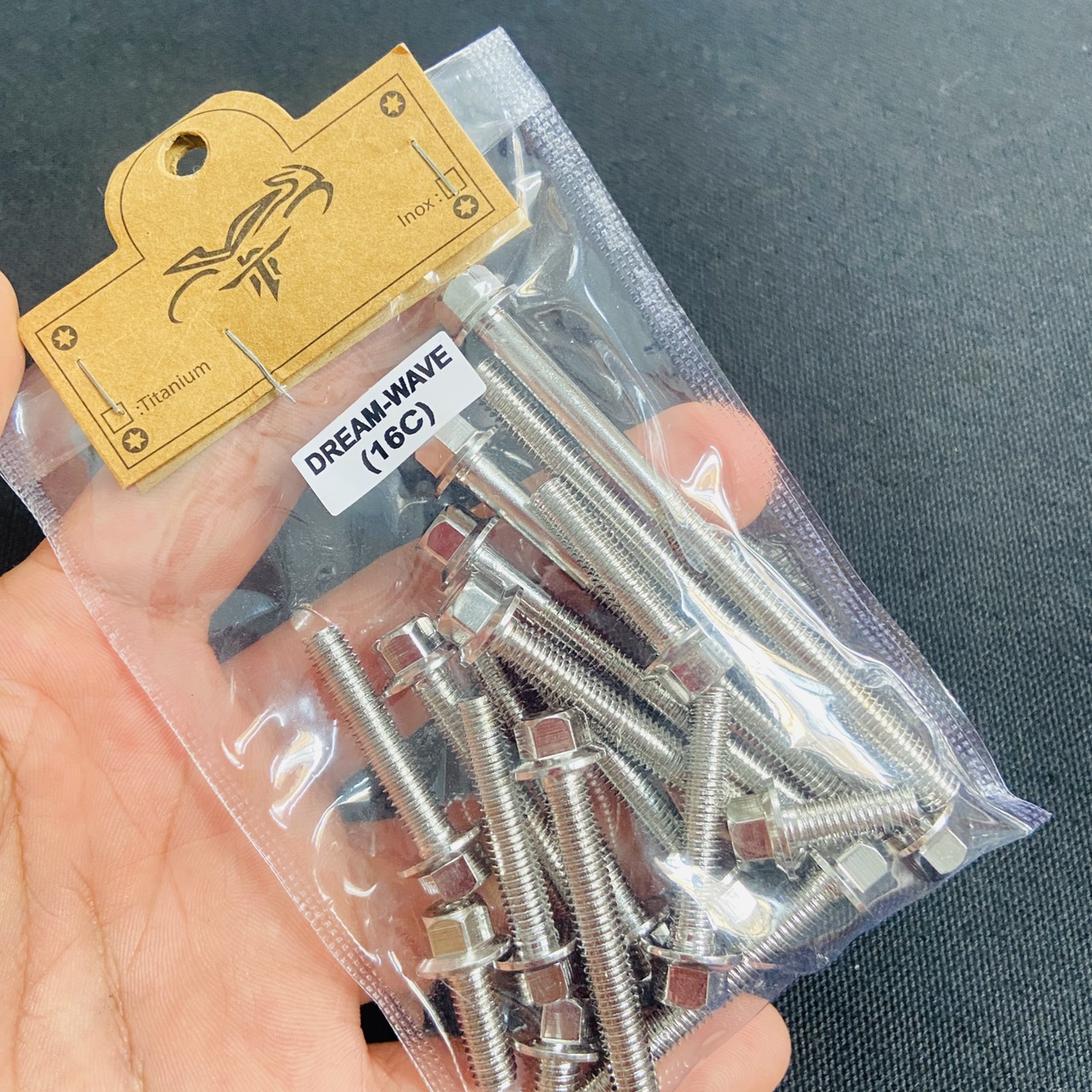 Bộ ốc lốc máy inox salaya version 2 thái xoắn dành cho xe máy các dòng