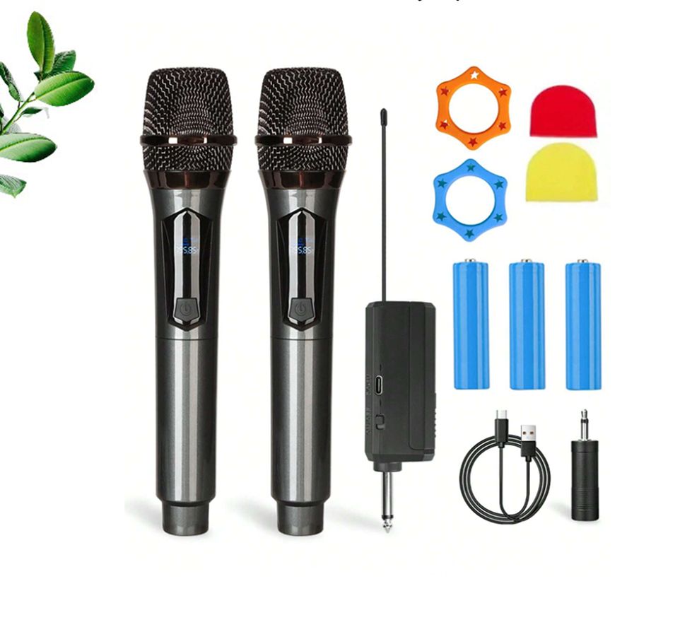 Bộ 2 Micro Không Dây Đa Năng Ehoona E30 Plus Pin Sạc Cho Amly, Loa Kéo, Sound Card, Chống Nhiễu Tốt, Màn Hình Lcd