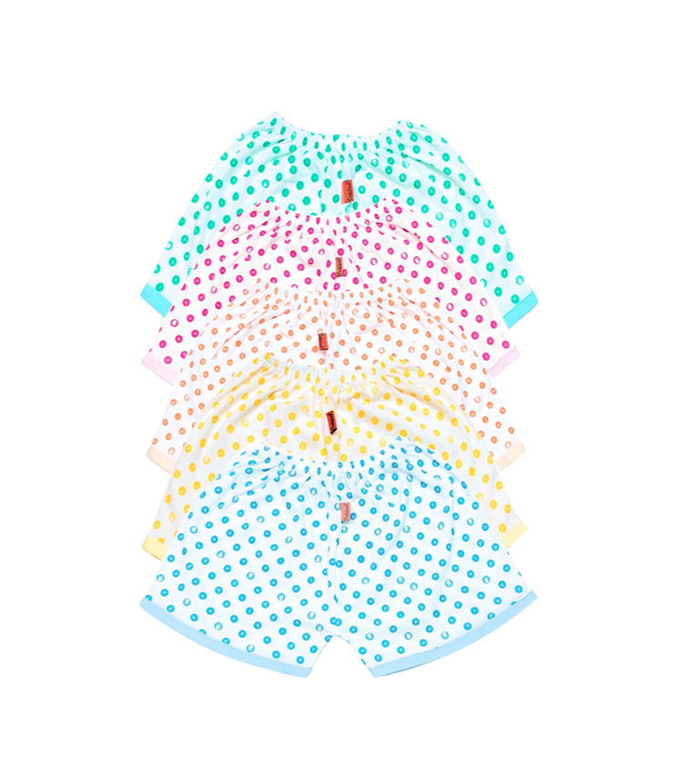Babiboo Cotton Short Newborn Pants with Polka Dots- Bb50