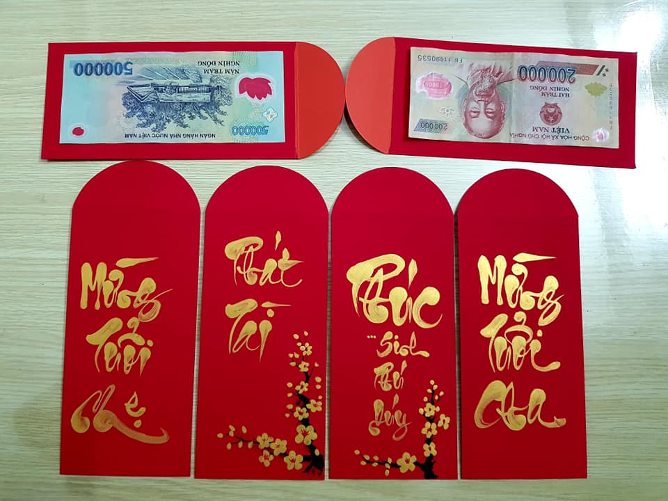 Bao lì xì thư pháp