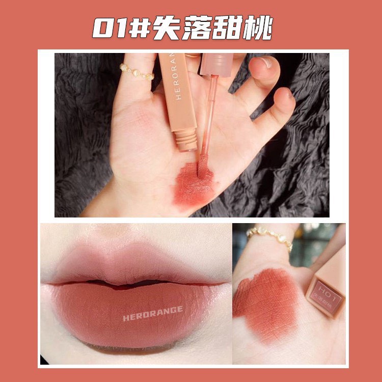 (Bán Buôn – Sỉ) Son Kem Lì Herorange Mềm Mịn Như Nhung Chống Thấm Nước Chống Khô Môi Lâu Trôi Mono Cosmetics