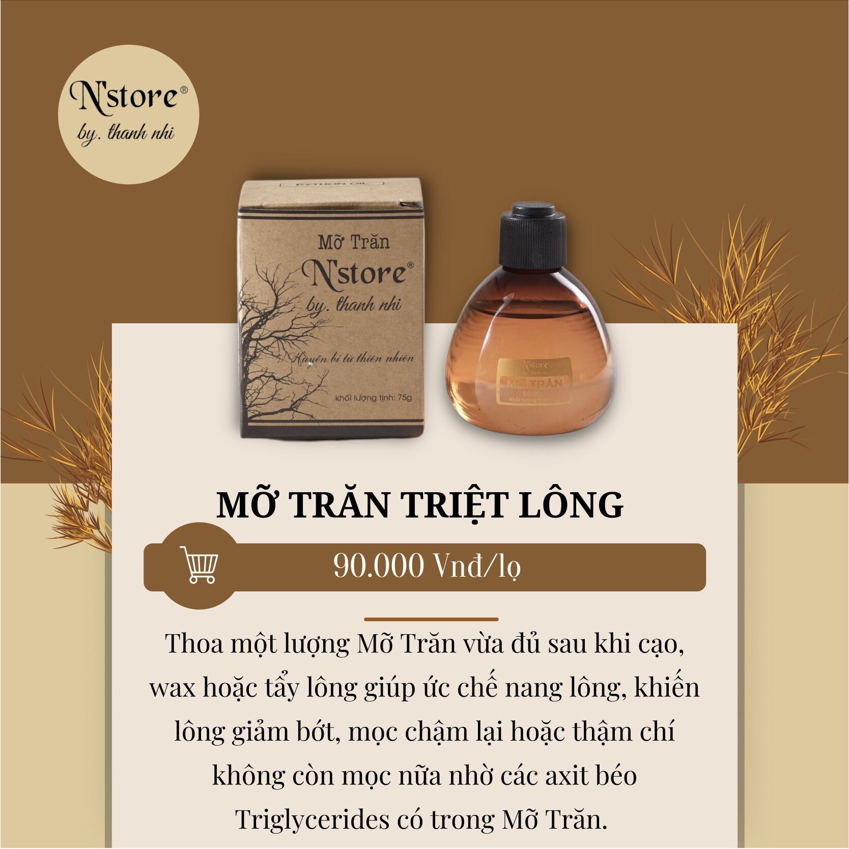 Mỡ trăn nguyên chất N'store