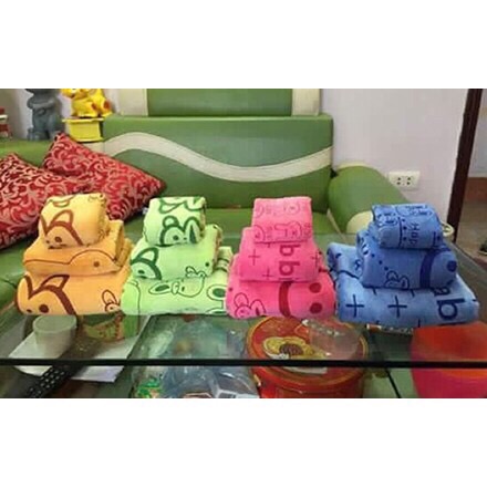 Bộ 3 khăn tắm + khăn mặt + khăn lau siêu mịn