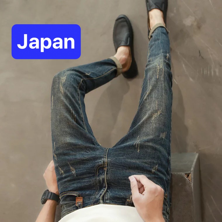 QUẦN JEAN NAM CHẤT BÒ XANH RÊU ĐẸP NHẬT BẢN CHẤT LƯỢNG CAO, CO GIÃN NHẸ CAO CẤP JP-17 JAPAN FASHION