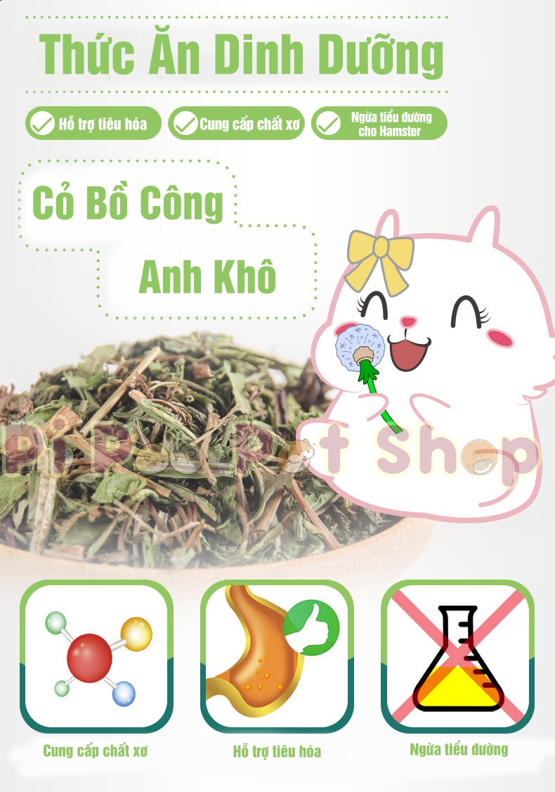 Bồ công anh sấy khô cho Hamster, Thỏ, Bọ