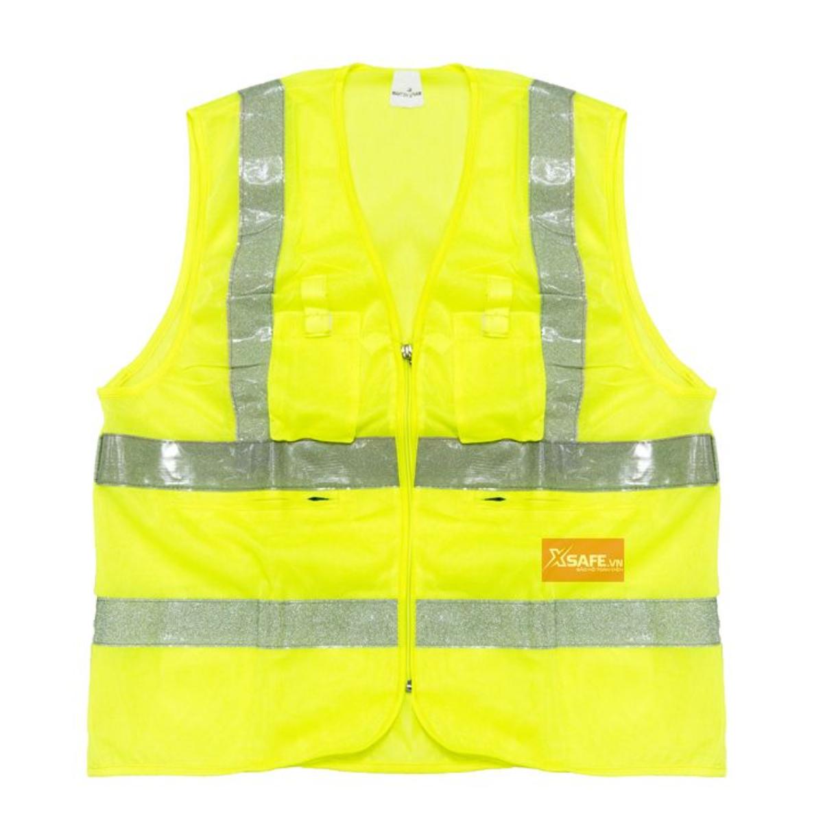 Áo phản quang Hàn Quốc vải lưới phản quang siêu sáng (màu cam)