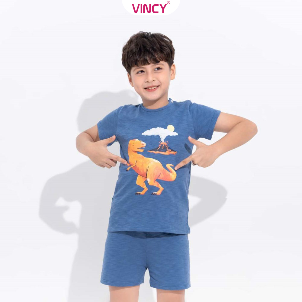 [Mua 3 giảm 20%, mua 2 giảm 15%] Bộ Đồ Short Thun Bé Trai Vincy Thoáng Mát SST032W11