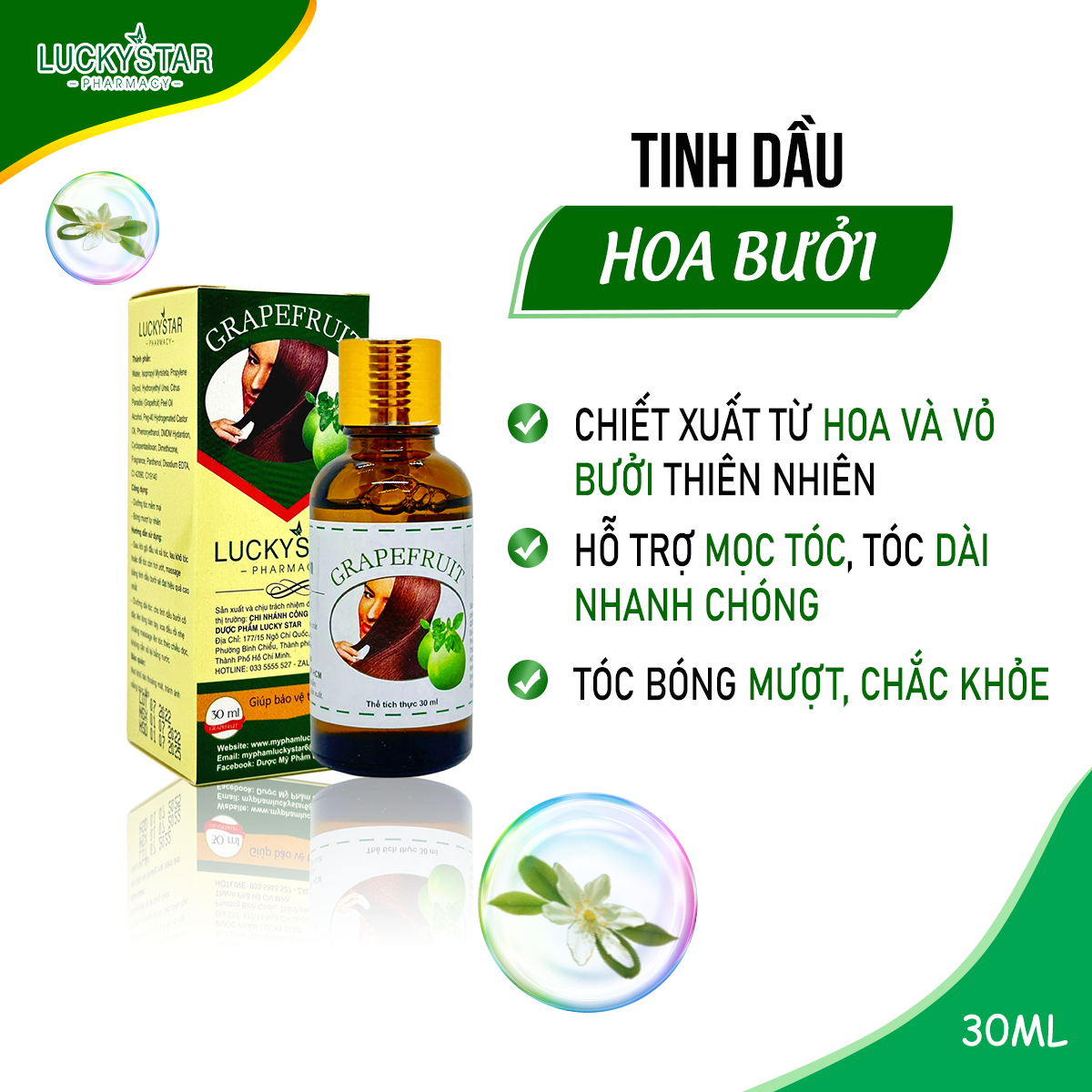 Tinh Dầu Bưởi Lucky Star 30ml