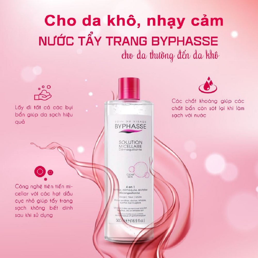Nước Tẩy Trang Byphasse Micellar Make Up Remover Solution 500ml